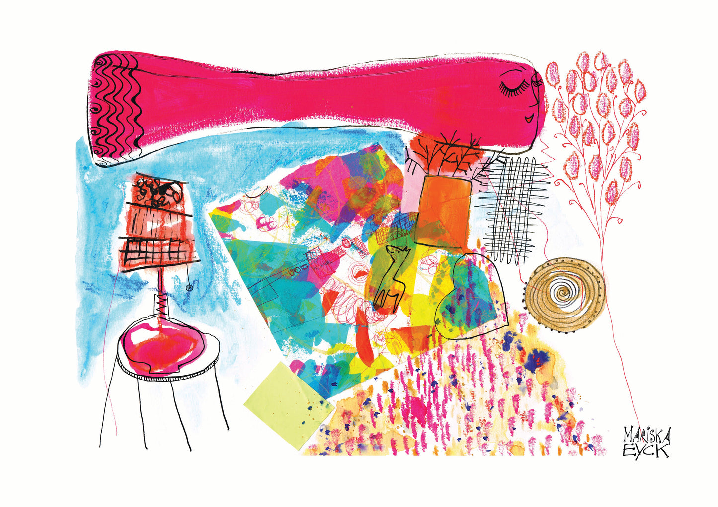The fish and the lamp, fine art giclée print
