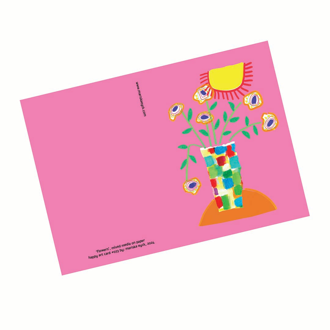 Flowers, Happy Colorful Greeting Card