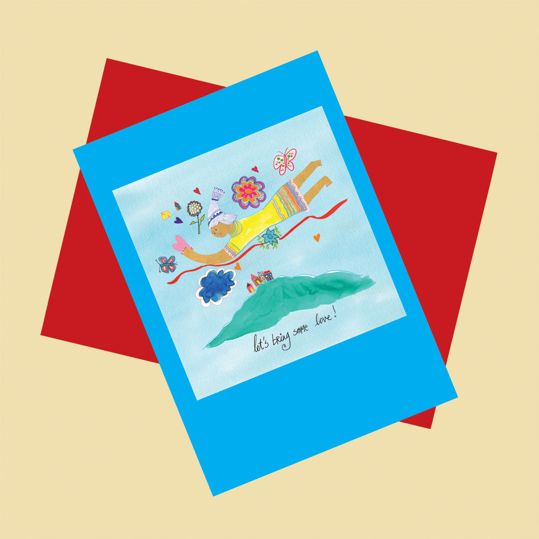 Let's bring some love, Happy Colorful Greeting Card