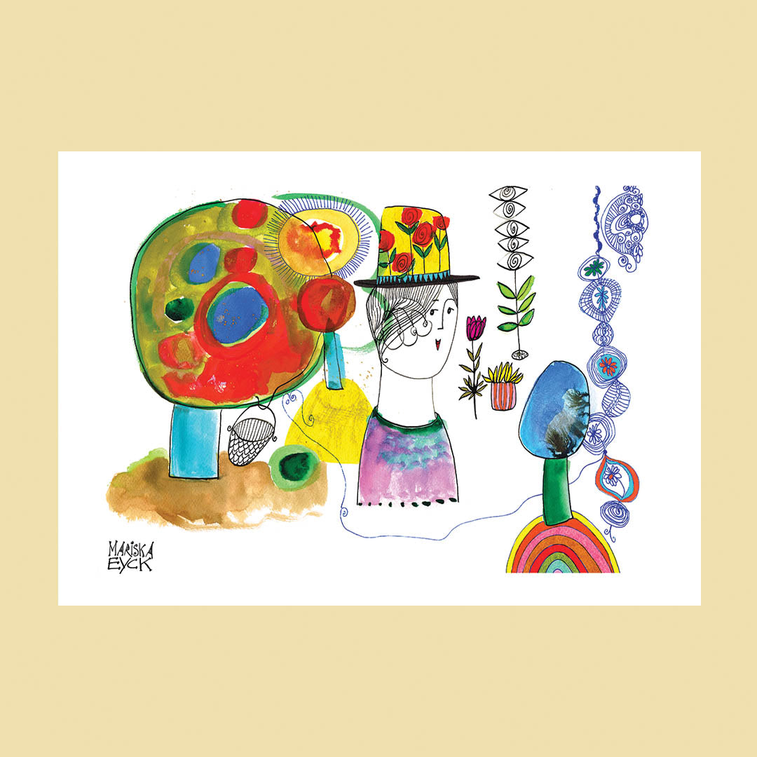 The happy hat, fine art giclée print