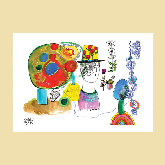 The happy hat, fine art giclée print