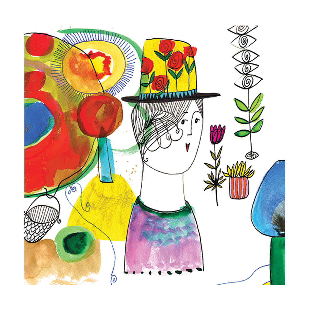 The happy hat, fine art giclée print