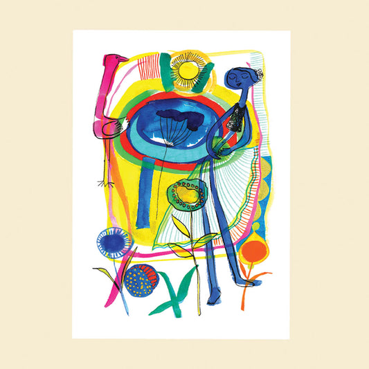 Blue dancer, Happy Colorful Greeting Card