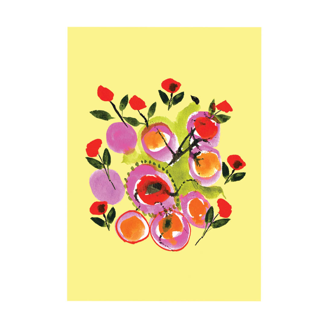 More flowers, please! Happy Colorful Greeting Card