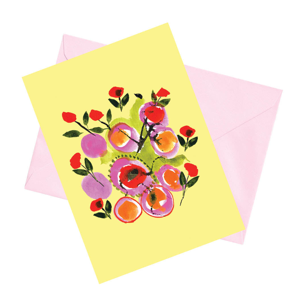 More flowers, please! Happy Colorful Greeting Card