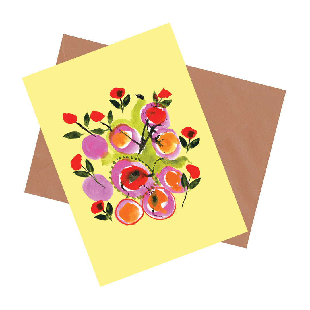 More flowers, please! Happy Colorful Greeting Card