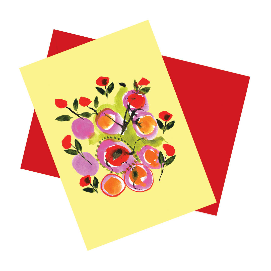 More flowers, please! Happy Colorful Greeting Card