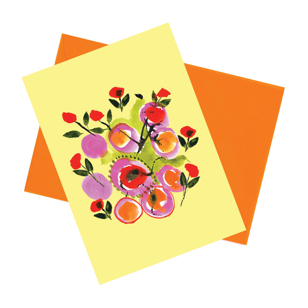 More flowers, please! Happy Colorful Greeting Card