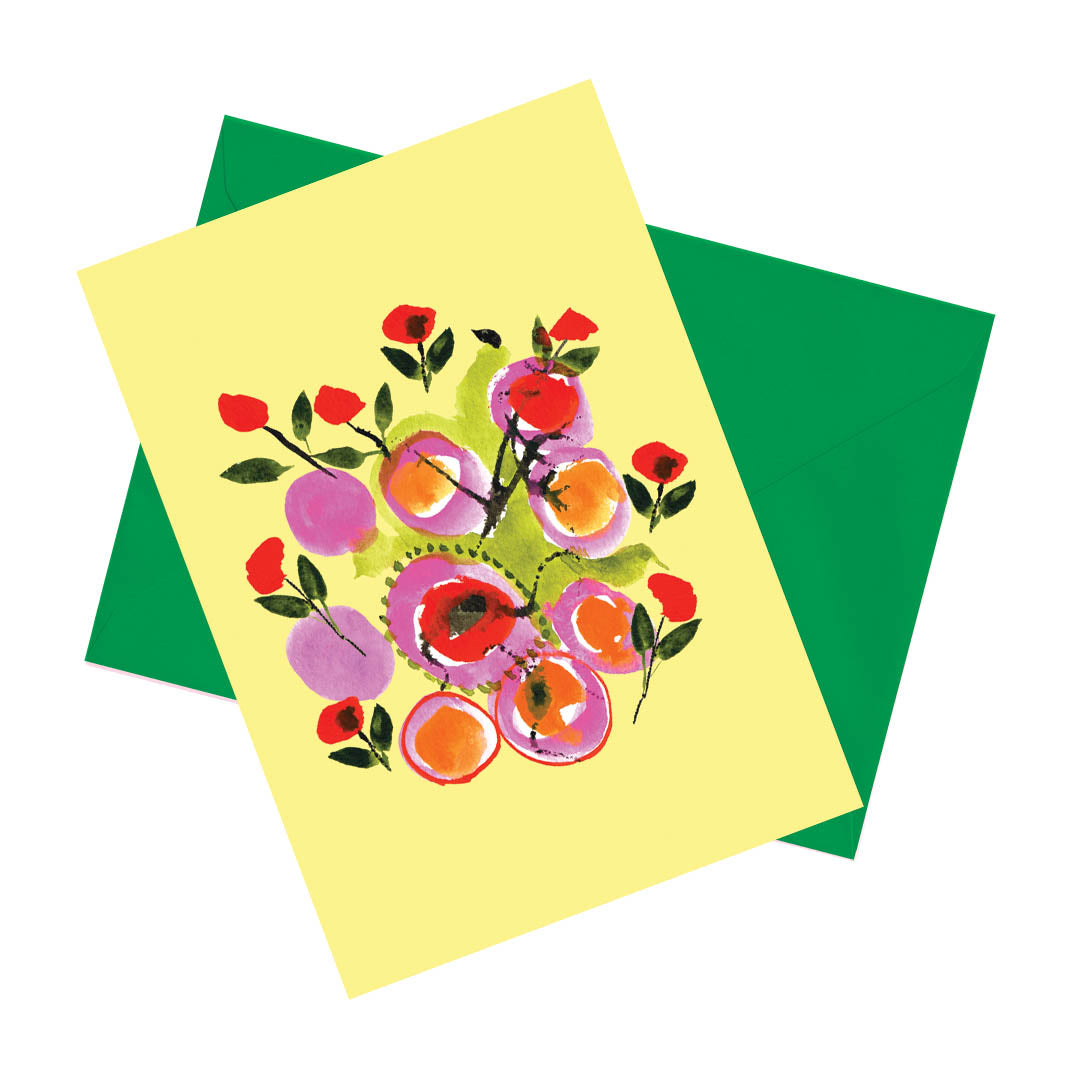 More flowers, please! Happy Colorful Greeting Card