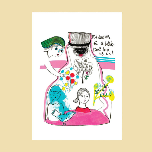 Don't lock up your dreams, Happy Colorful Greeting Card