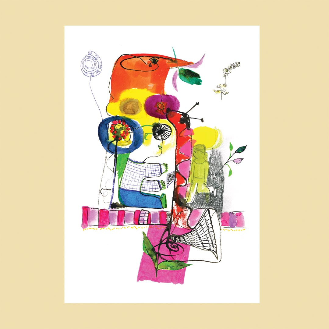 Creatures of this world. Happy Colorful Greeting Card
