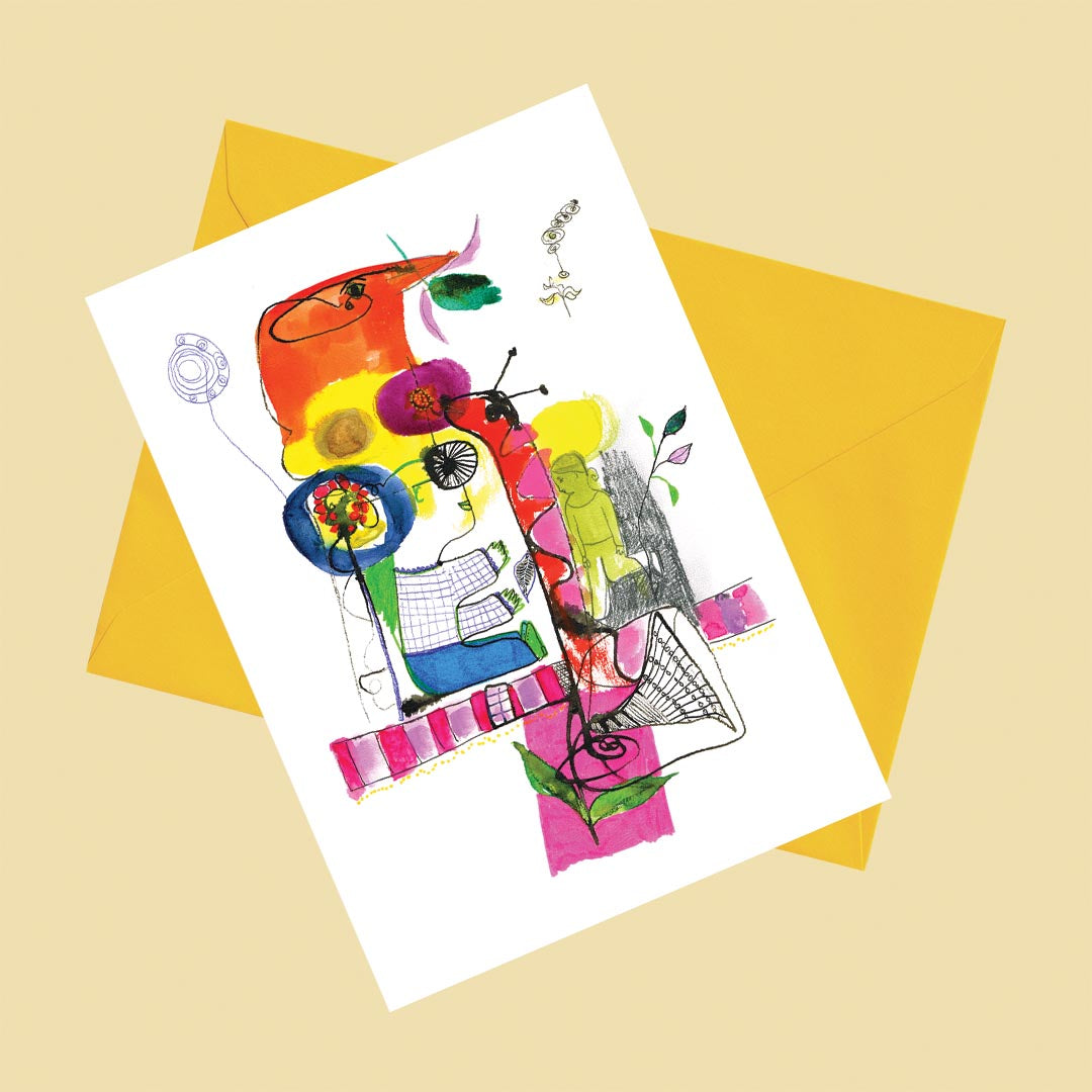 Creatures of this world. Happy Colorful Greeting Card