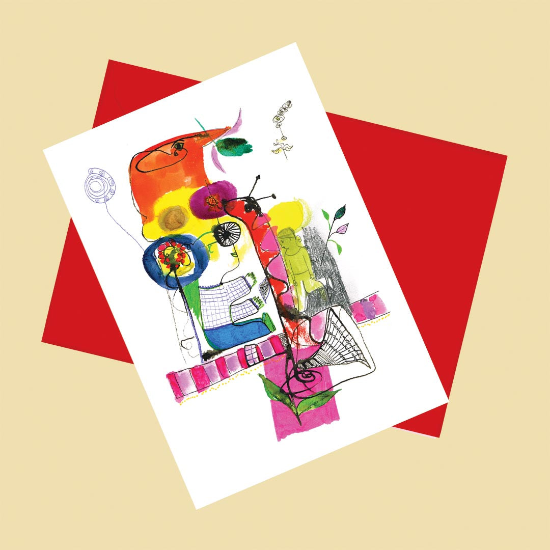 Creatures of this world. Happy Colorful Greeting Card