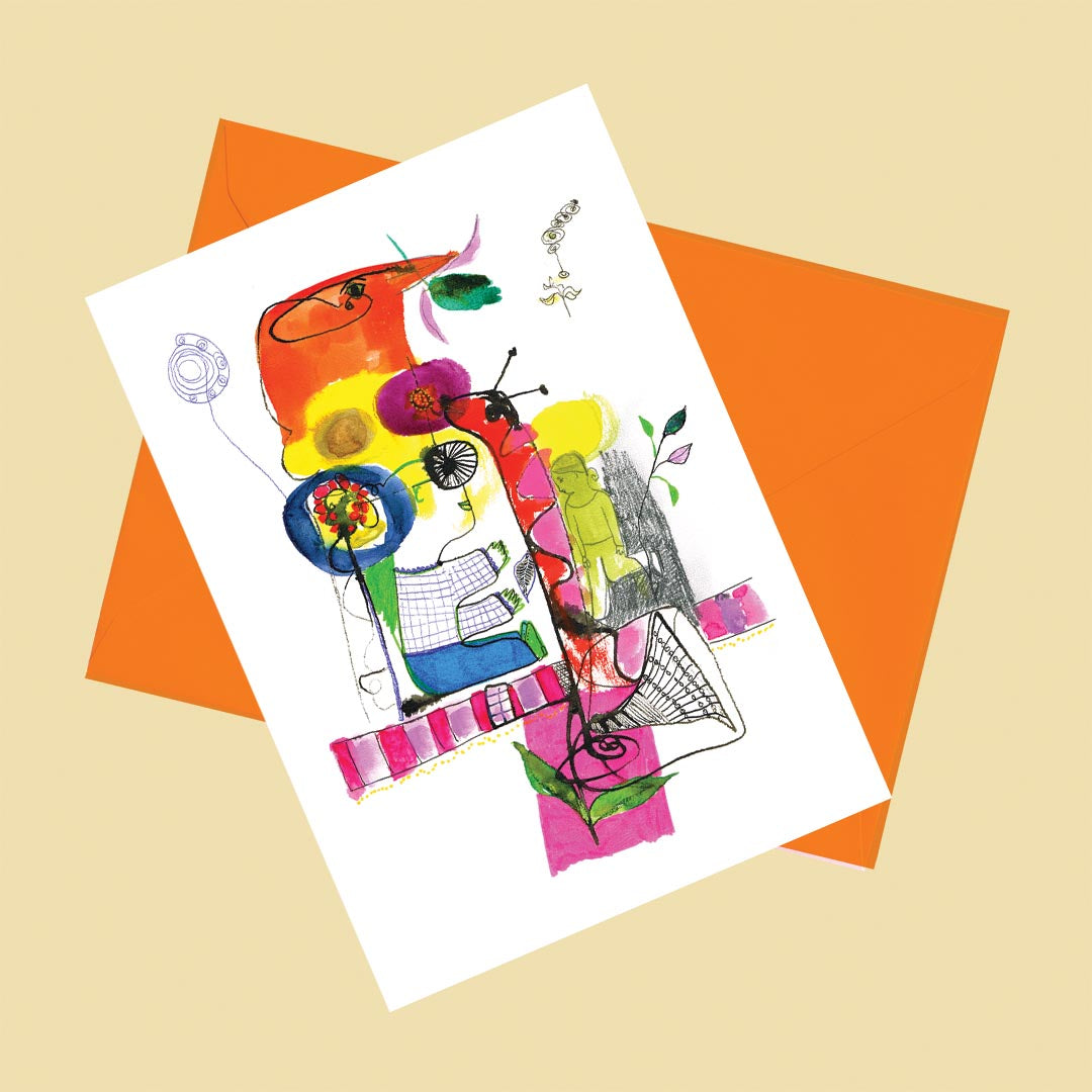 Creatures of this world. Happy Colorful Greeting Card