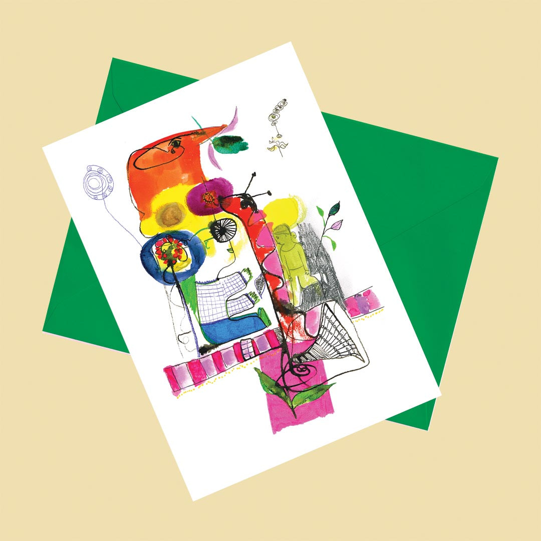 Creatures of this world. Happy Colorful Greeting Card