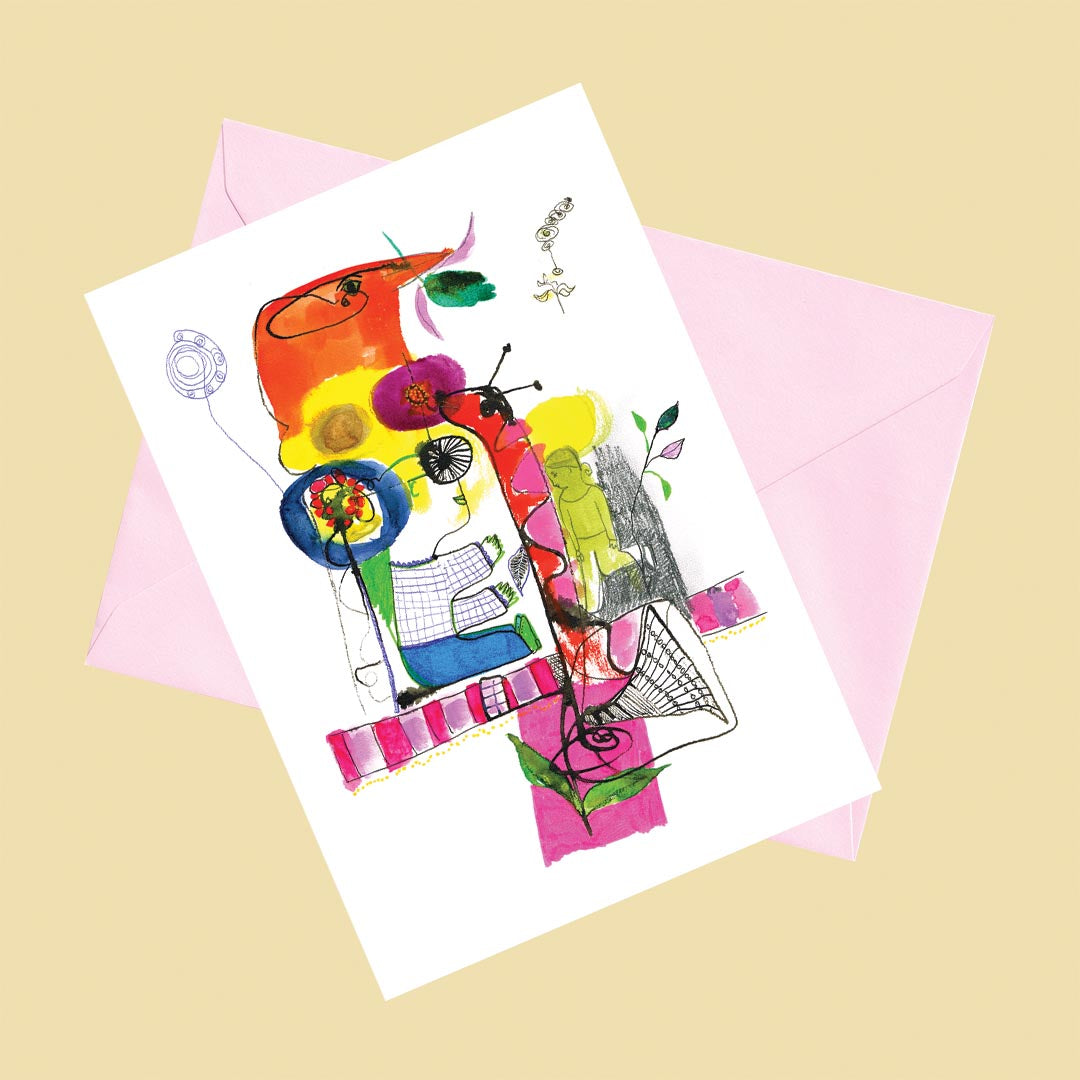 Creatures of this world. Happy Colorful Greeting Card