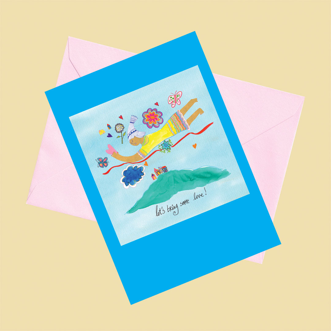 Let's bring some love, Happy Colorful Greeting Card