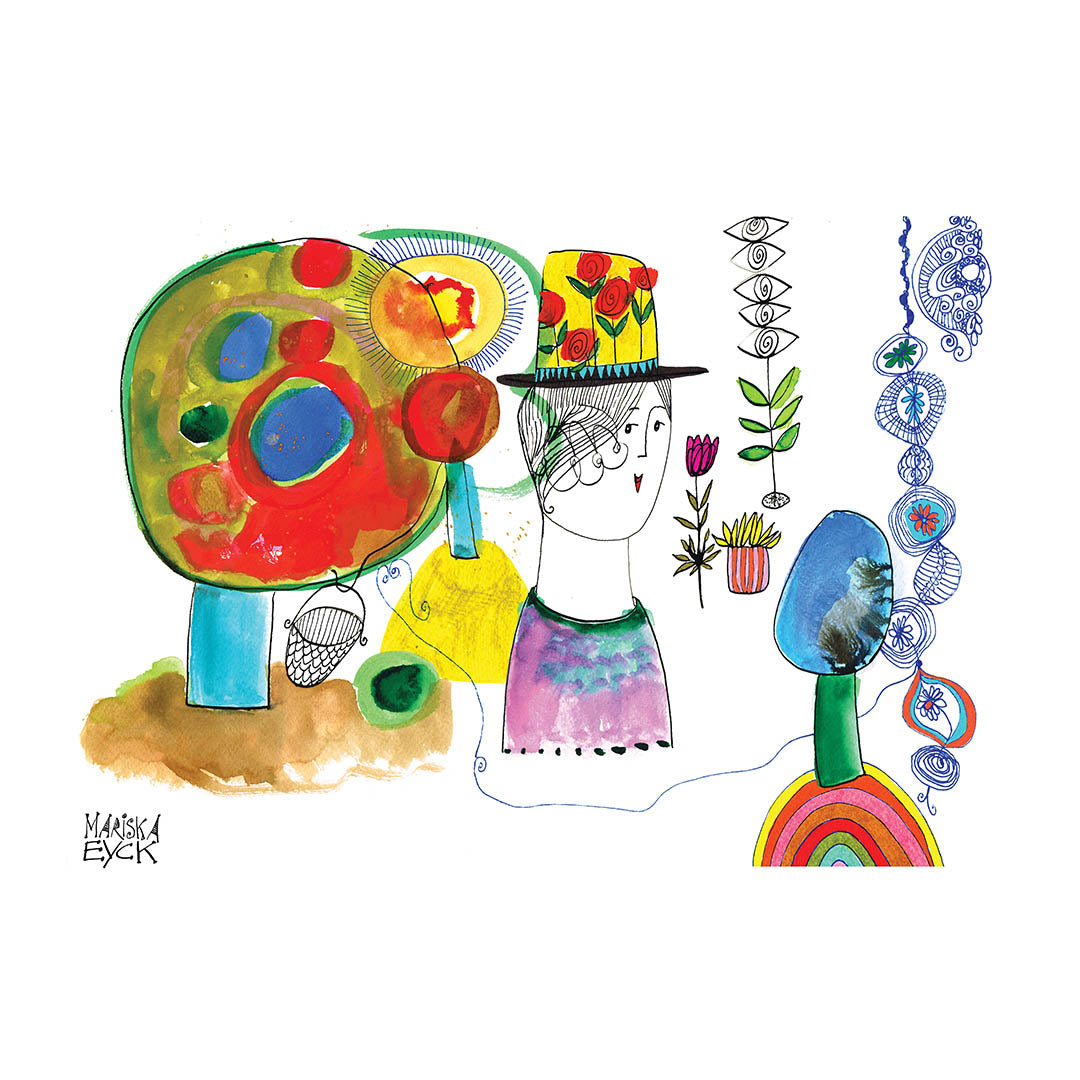 The happy hat, fine art giclée print