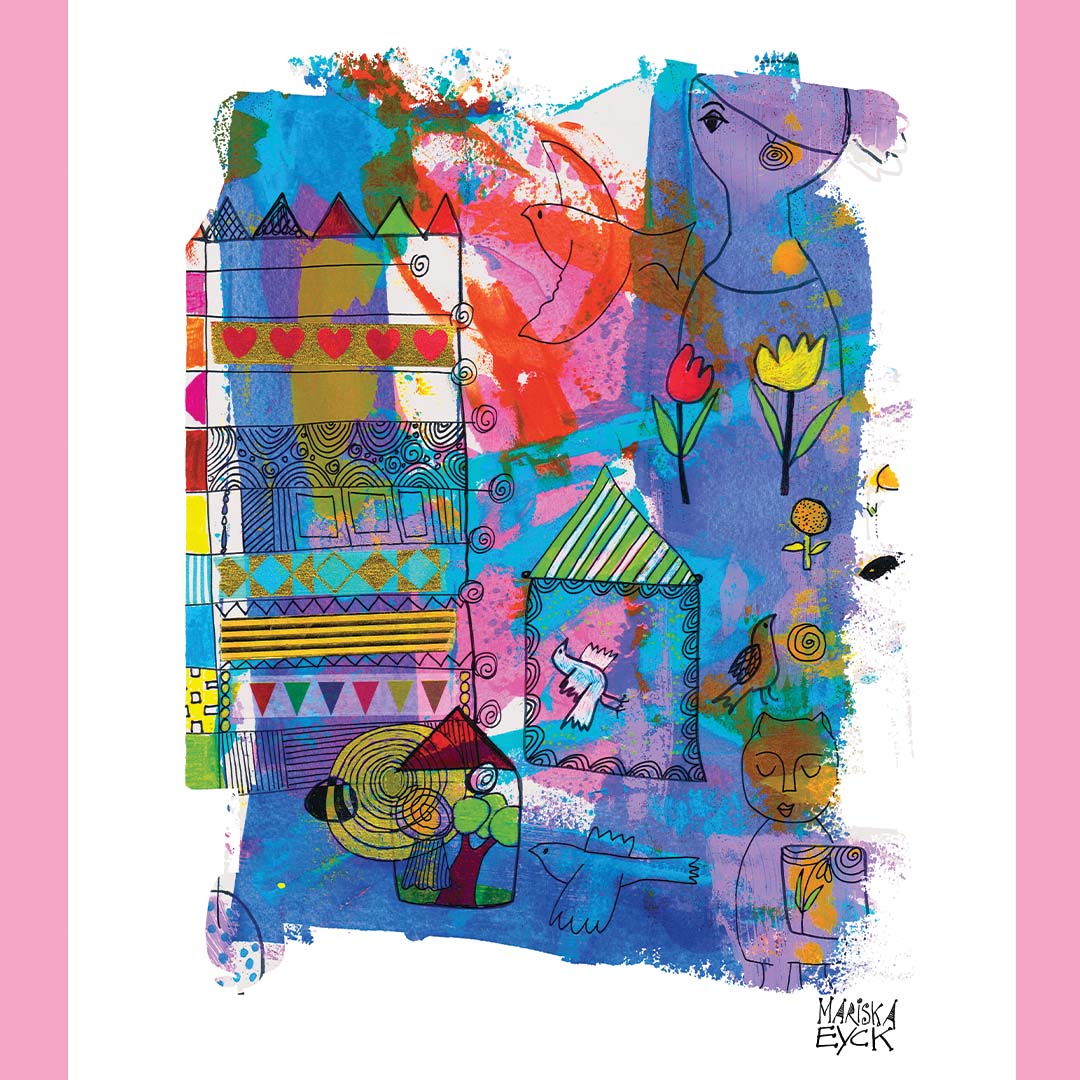 Birds all over the place,  fine art giclée print