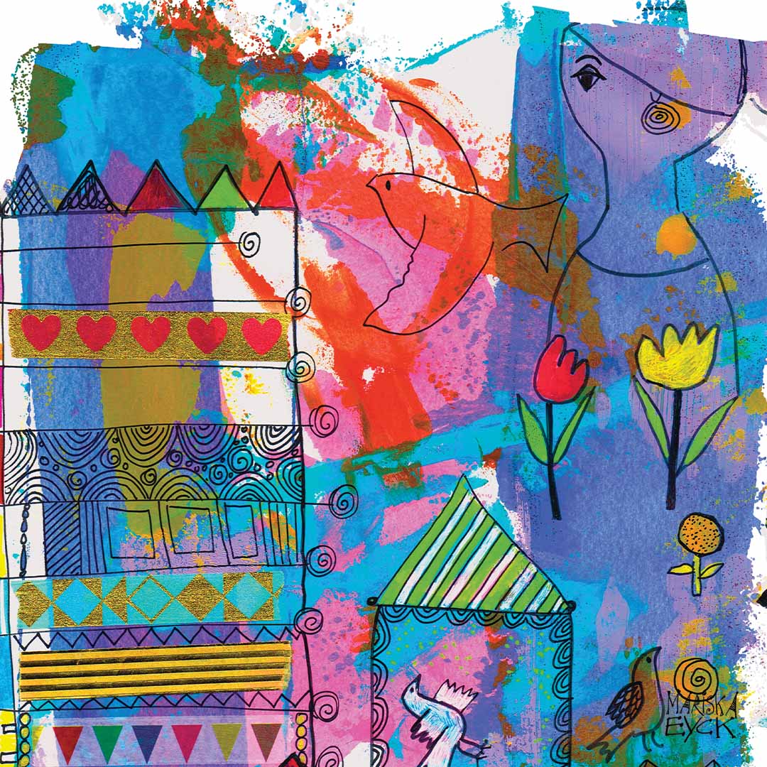 Birds all over the place,  fine art giclée print