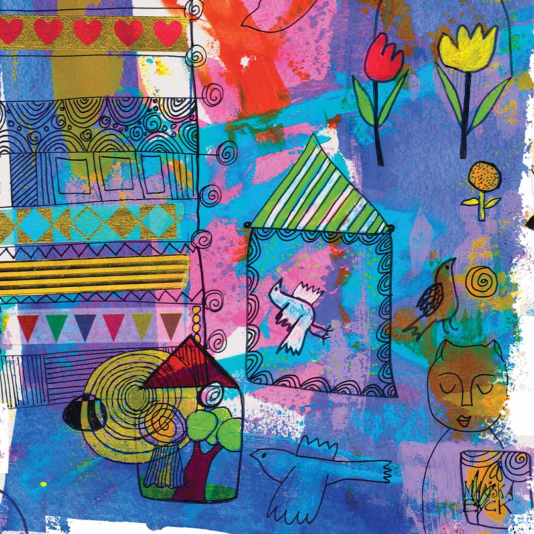 Birds all over the place,  fine art giclée print