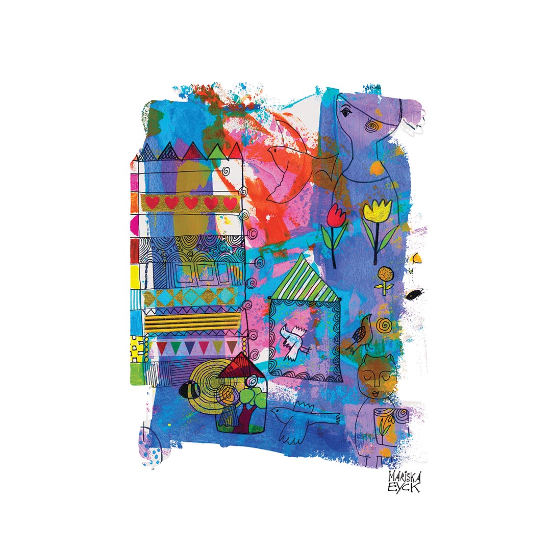 Birds all over the place,  fine art giclée print