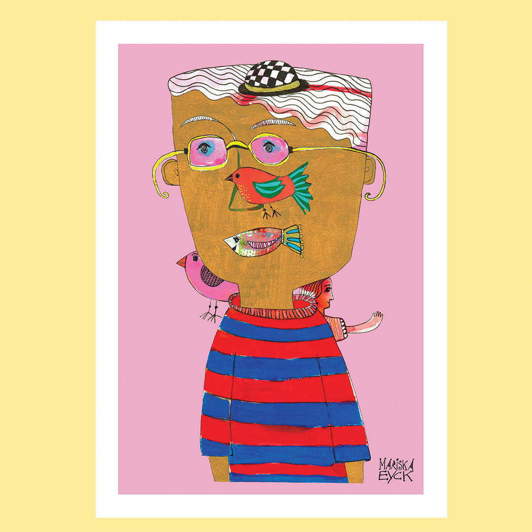Fishing for compliments,  fine art giclée print
