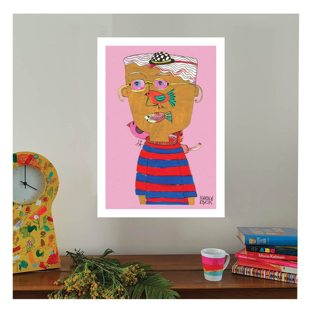Fishing for compliments,  fine art giclée print