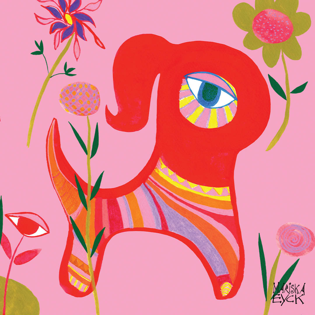 happy animal, fine art giclée print