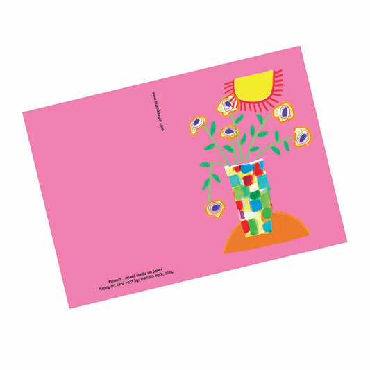 Flowers, Happy Colorful Greeting Card