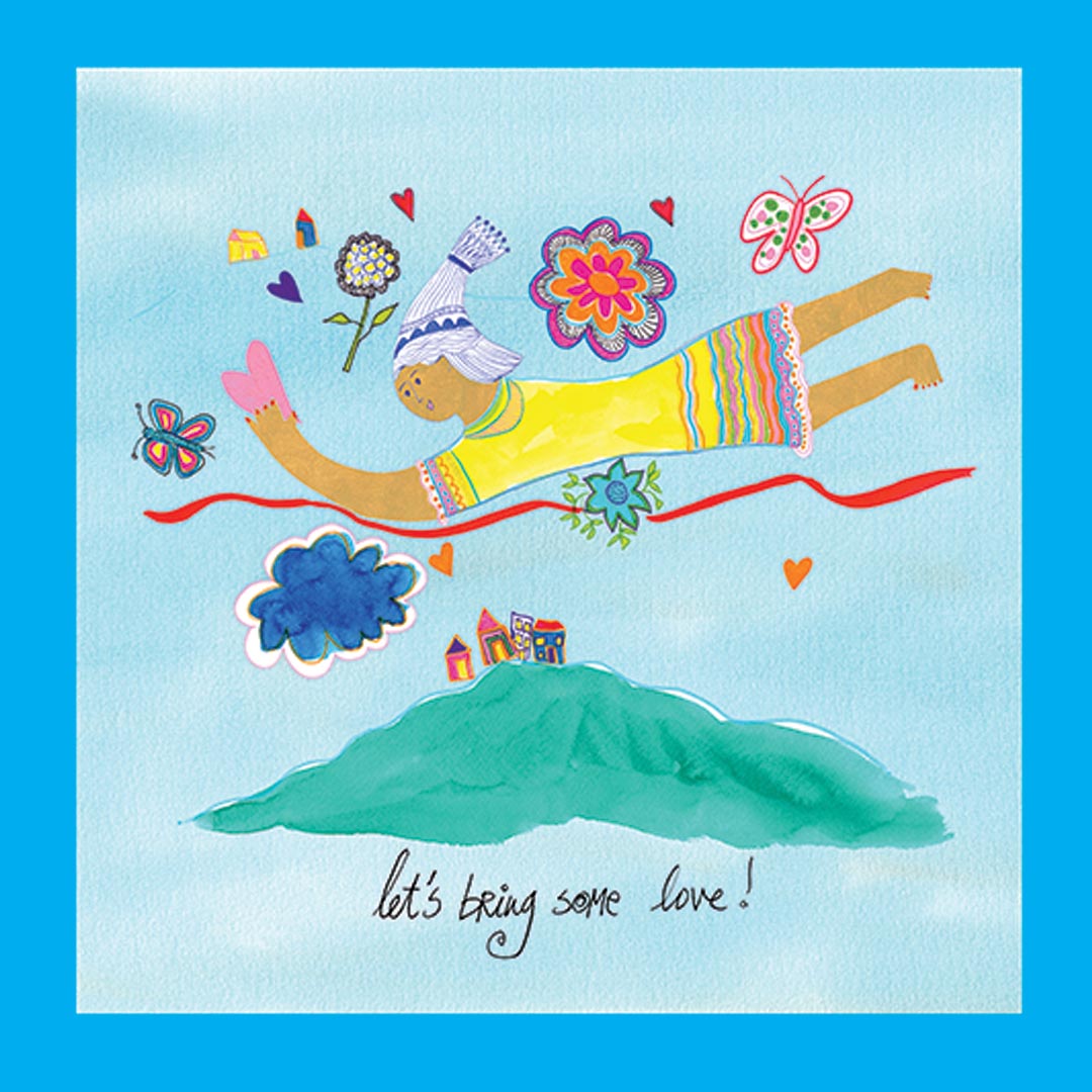 Let's bring some love, Happy Colorful Greeting Card