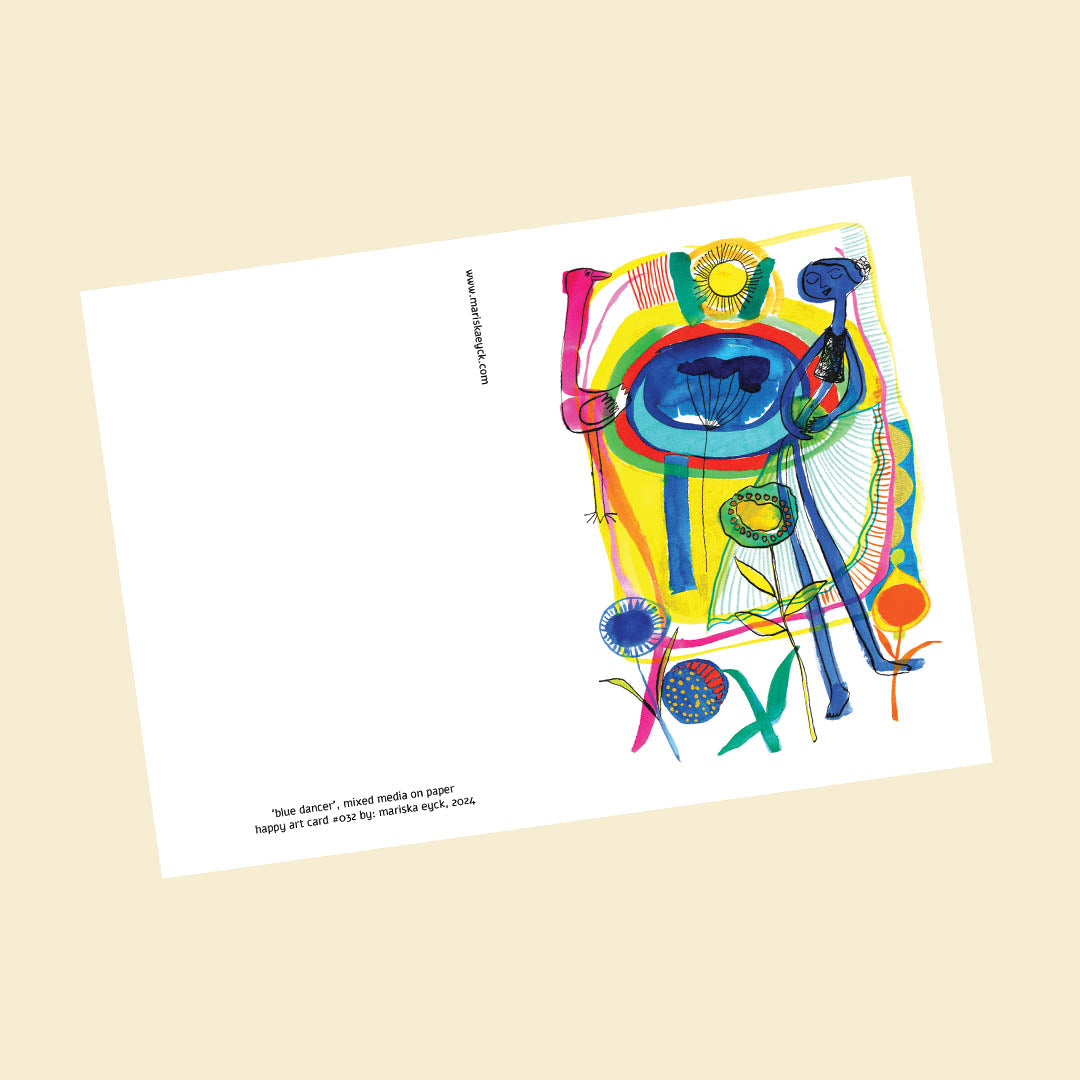 Blue dancer, Happy Colorful Greeting Card