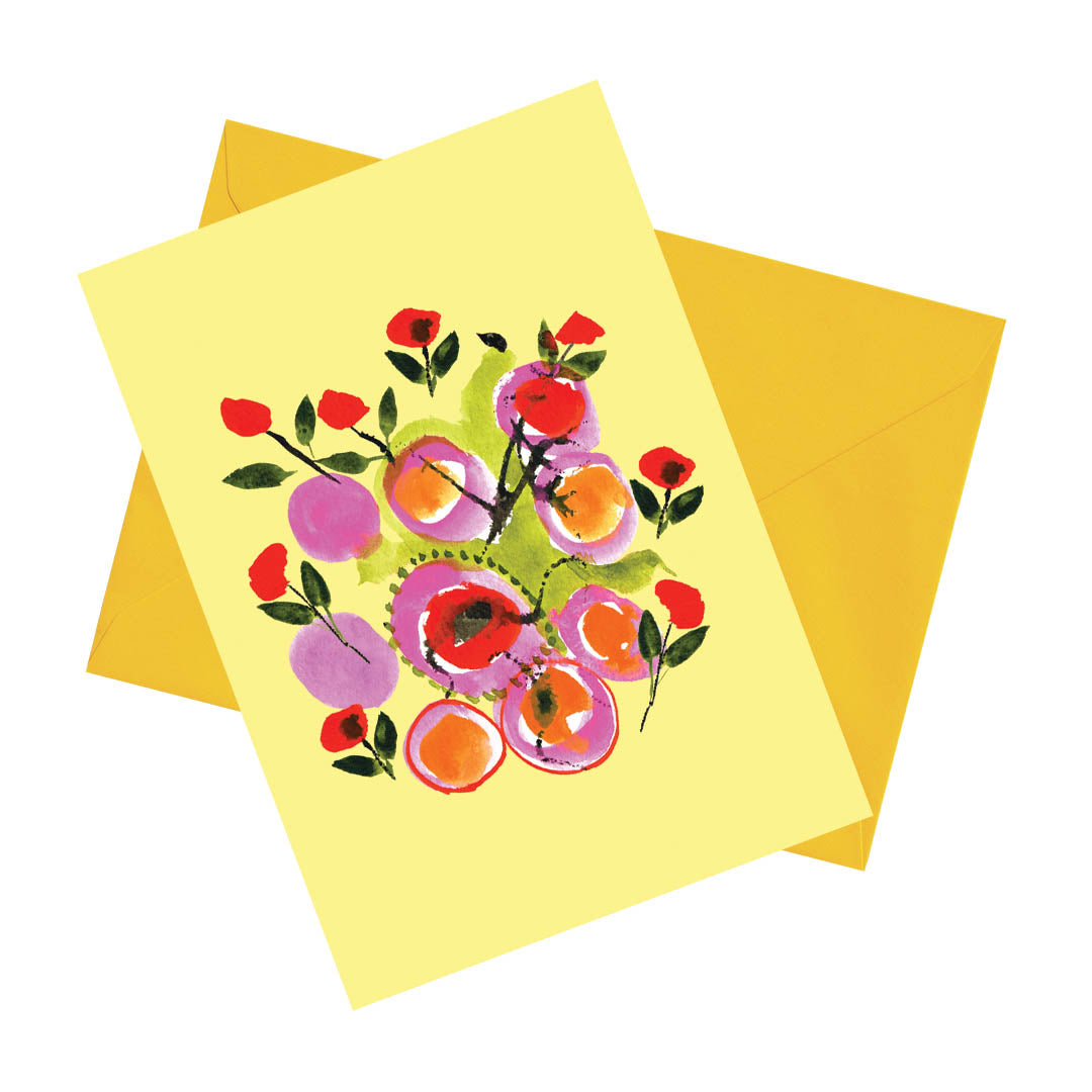 More flowers, please! Happy Colorful Greeting Card