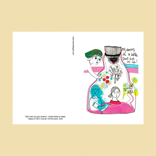 Don't lock up your dreams, Happy Colorful Greeting Card