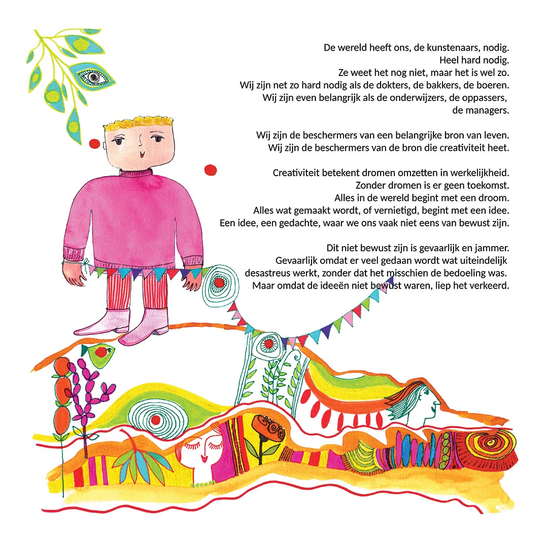 'teken een zon op je muur' (draw a sun on your wall), a happy art zine