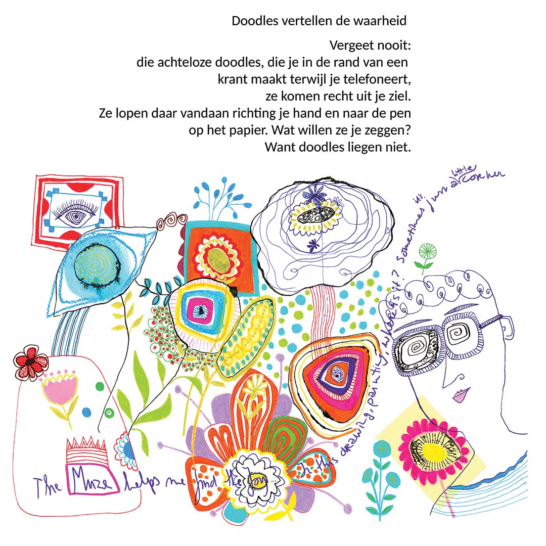 'teken een zon op je muur' (draw a sun on your wall), a happy art zine